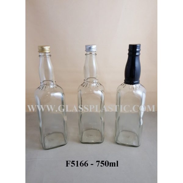 Square Glass Bottle - 750ml