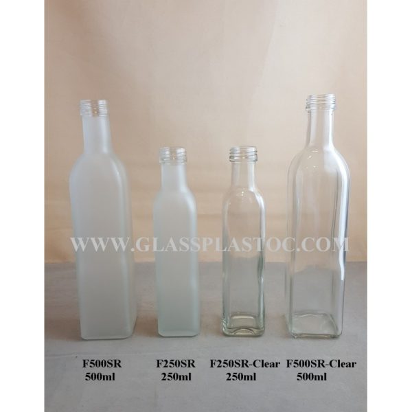 Square Glass Bottle - 500ml & 250ml - Image 2