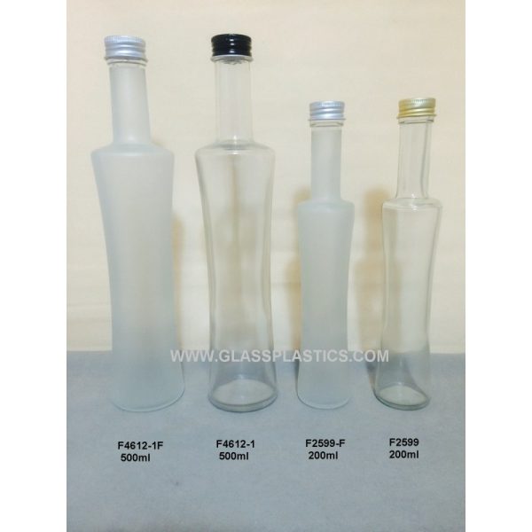 Slim Round Glass Bottle  - 500ml & 200ml