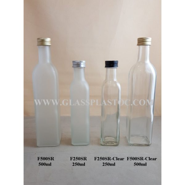 Square Glass Bottle - 500ml & 250ml
