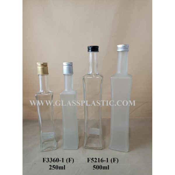 Square Slim Glass Bottle - 250ml & 500ml