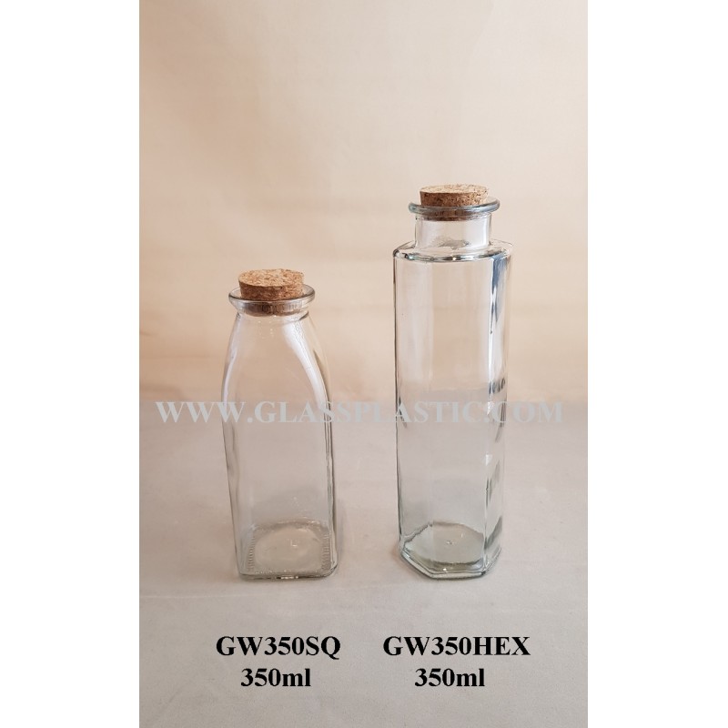 350ml Glass Bottle with wood cork