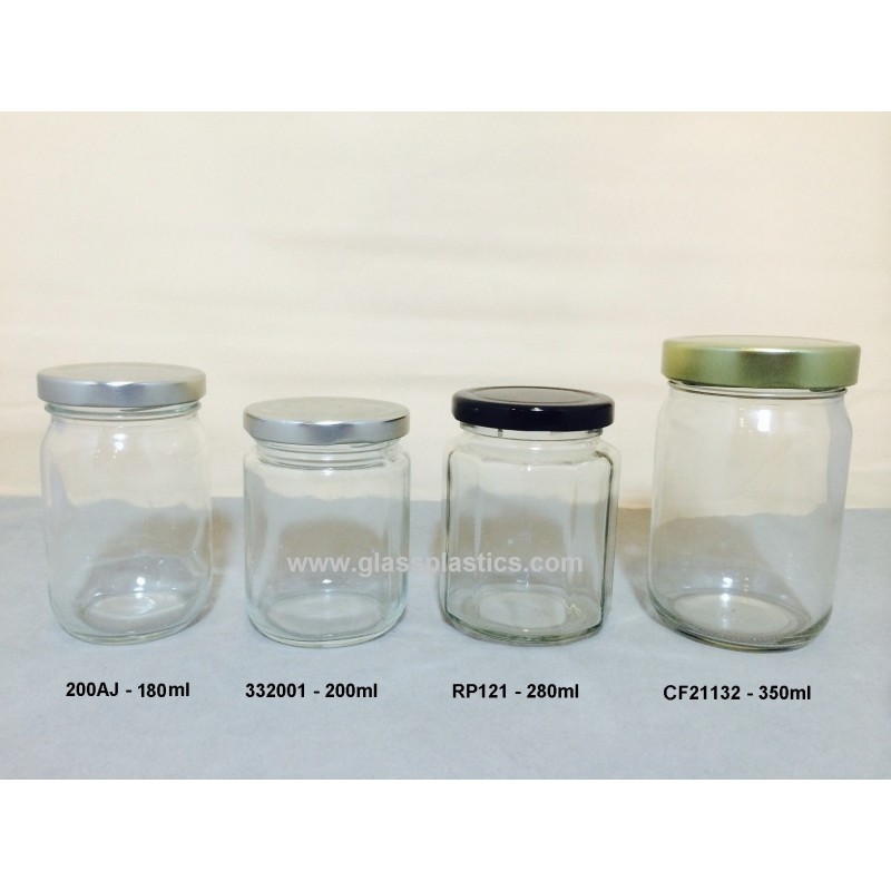 Round Glass Jar – 180ml to 350ml