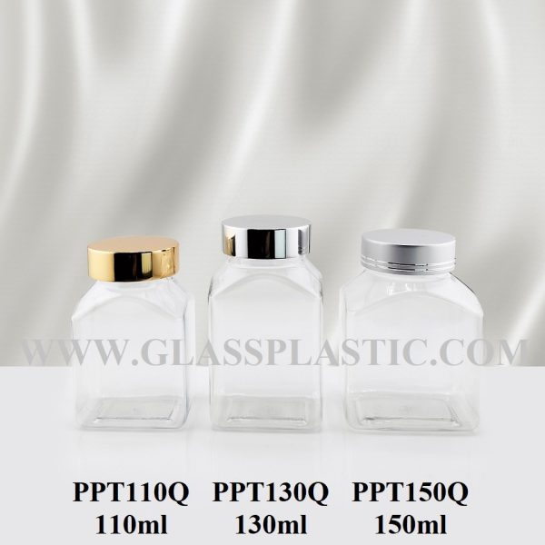 Square Tablet PET Bottle: 110ml, 130ml, 150ml