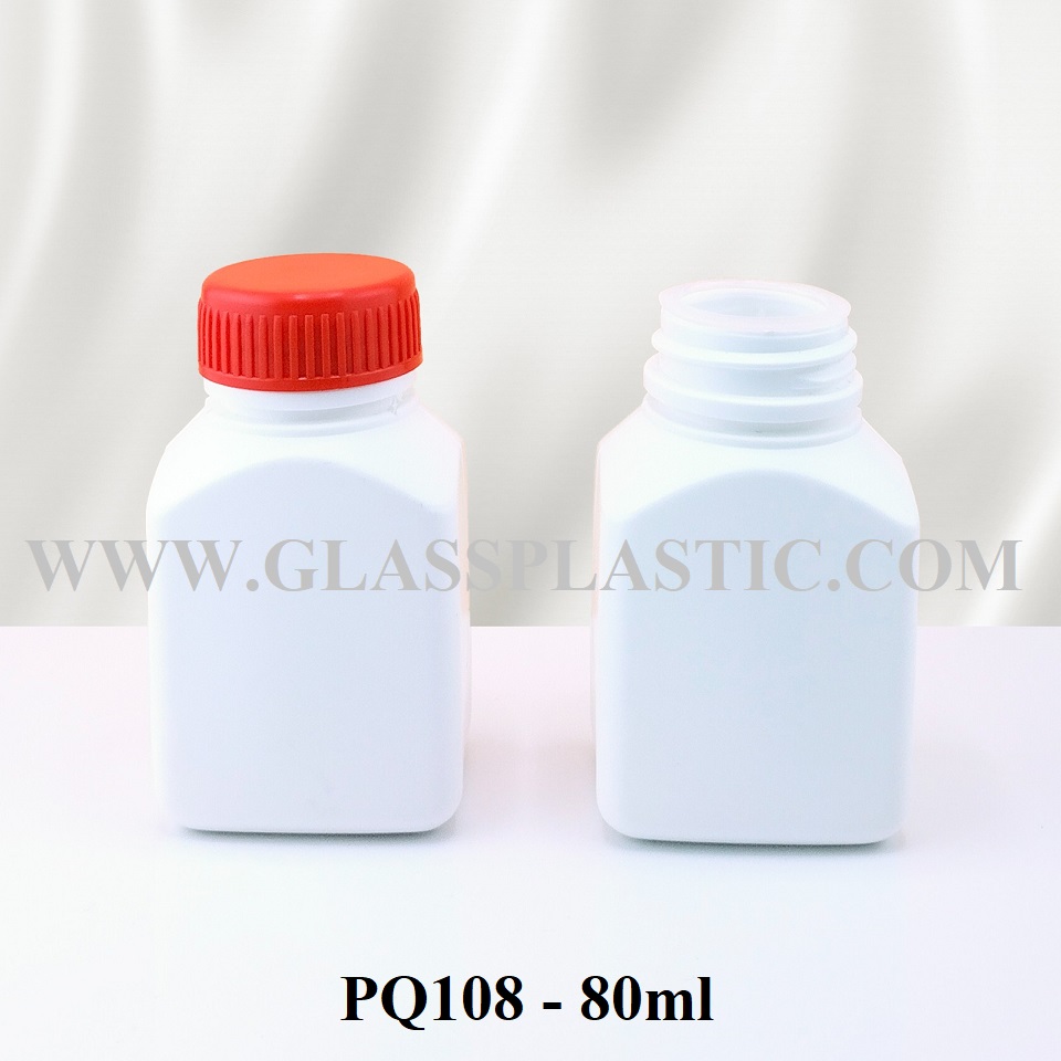 Square Tablet HDPE Bottle – 80ml