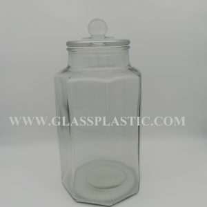 Hexagon Air-Tight Glass Jar - 3.0 Liter