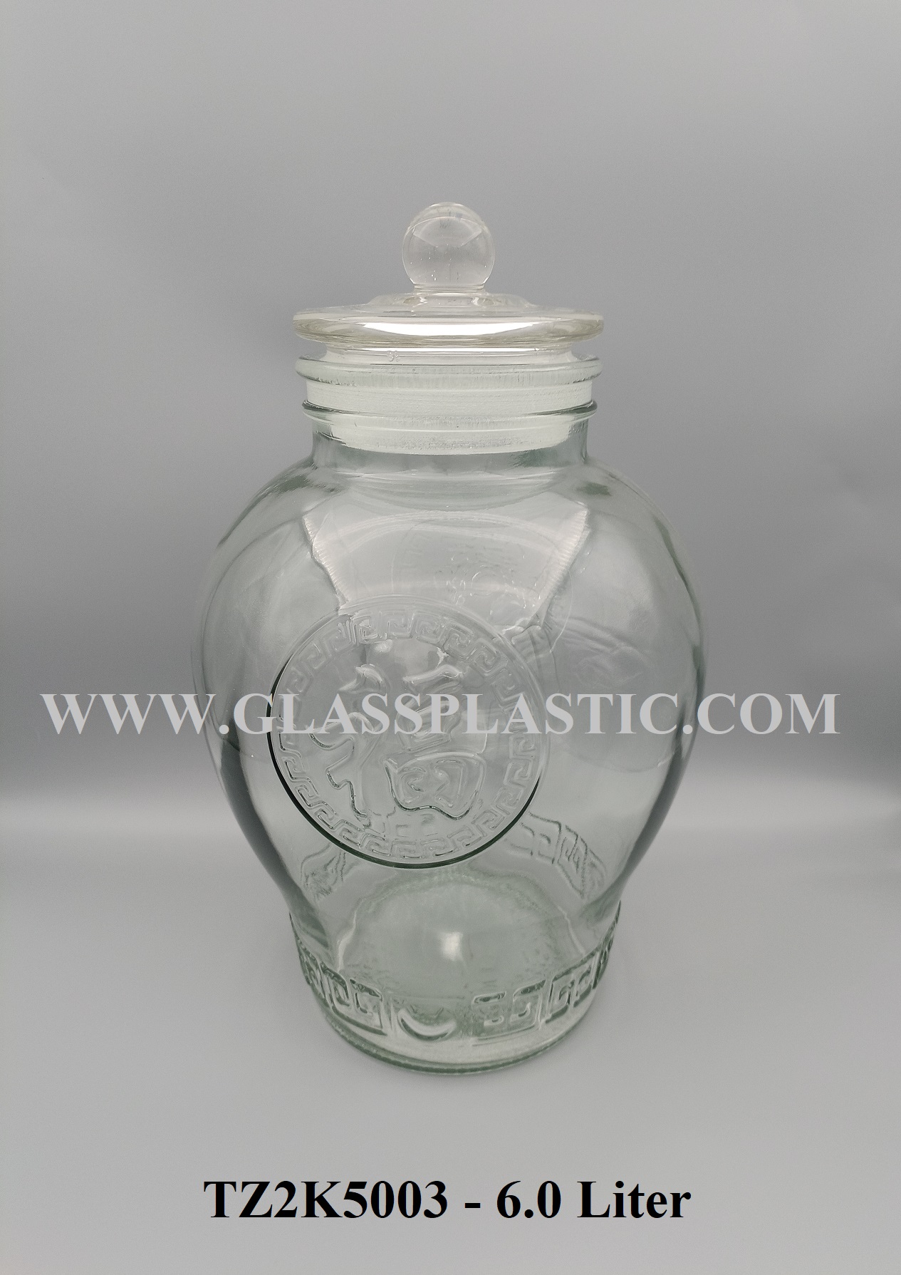 Glass Jar with “Fu” Logo – 6.0 Liter