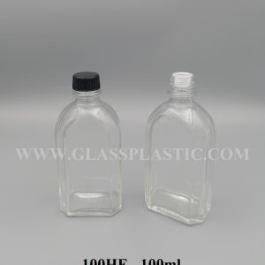 100ml Traditional Square Glass Bottle