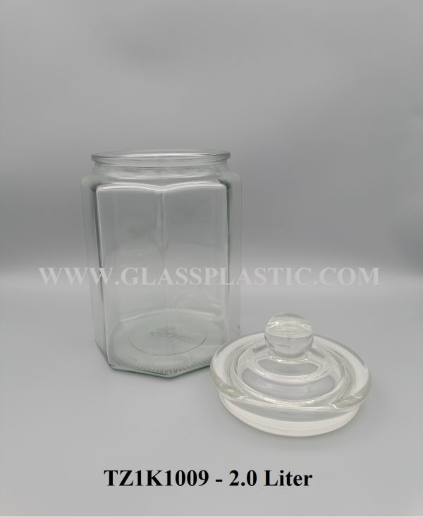 Octagon Air Tight Glass Jar - 2.0 Liter - Image 2