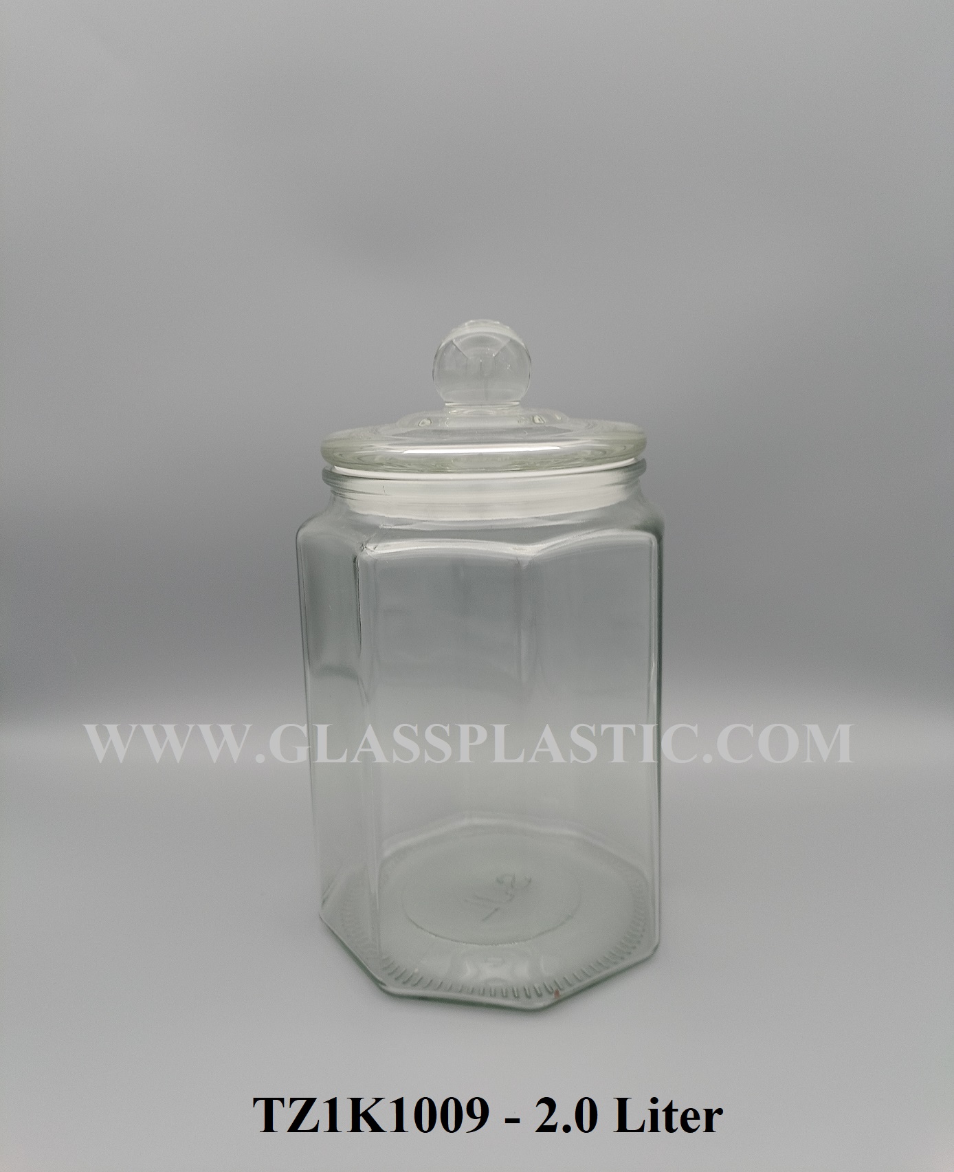 Octagon Air Tight Glass Jar – 2.0 Liter