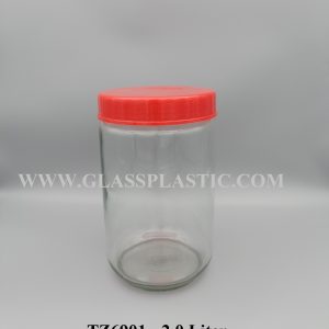 Glass Jar with Red Cap - 2.0 Liter