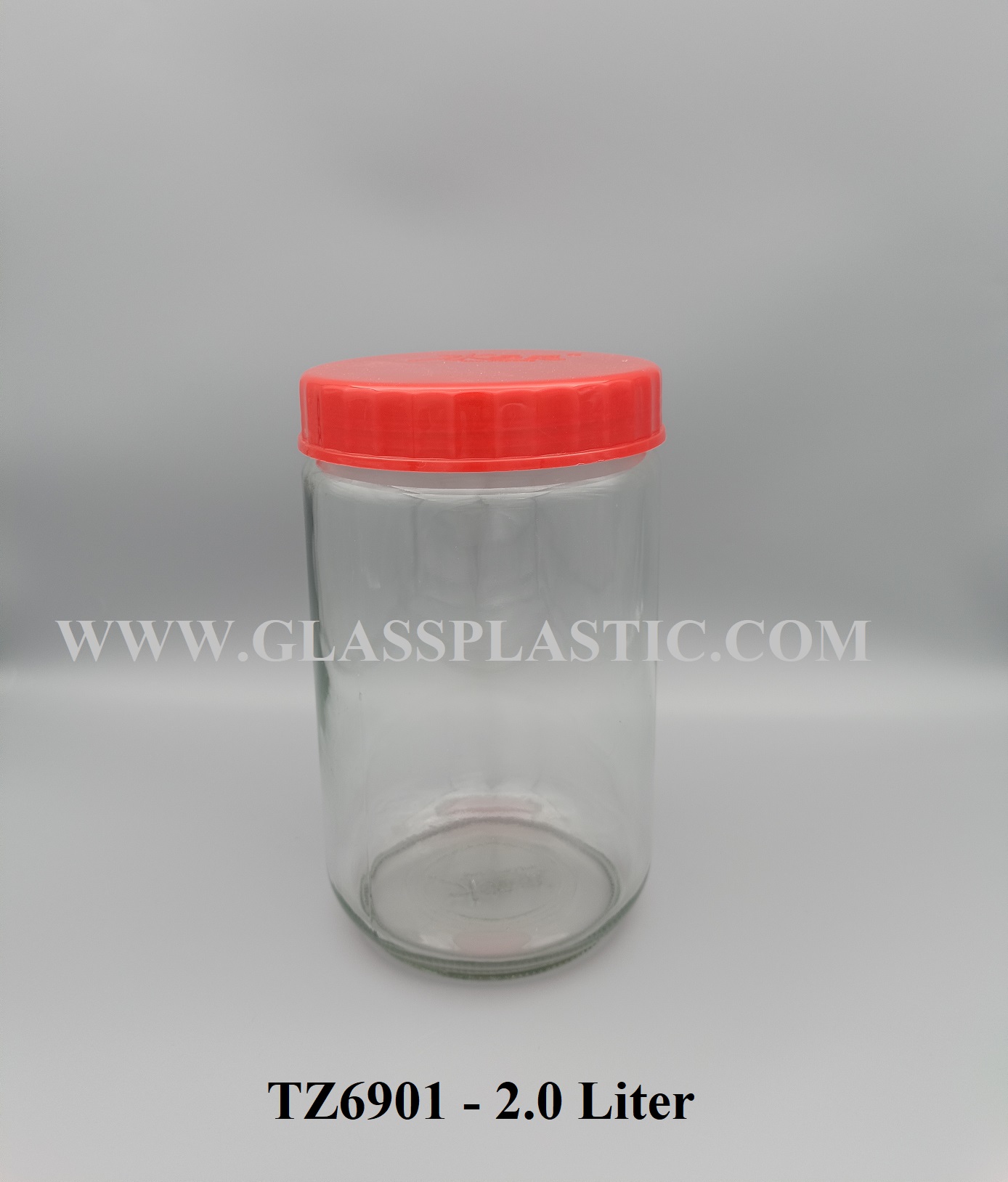 Glass Jar with Red Cap – 2.0 Liter
