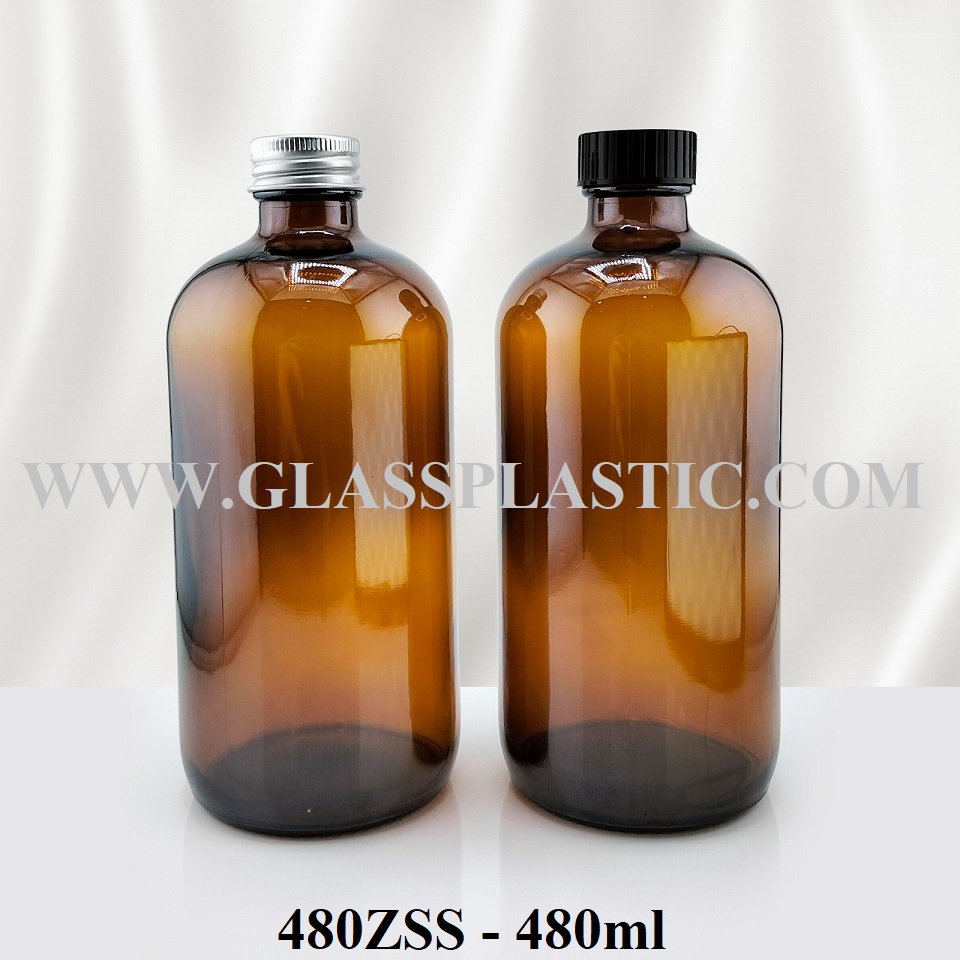 Amber Syrups Glass Bottle – 480ml
