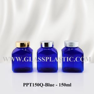 Square Tablet PET Bottle - 150ml Blue