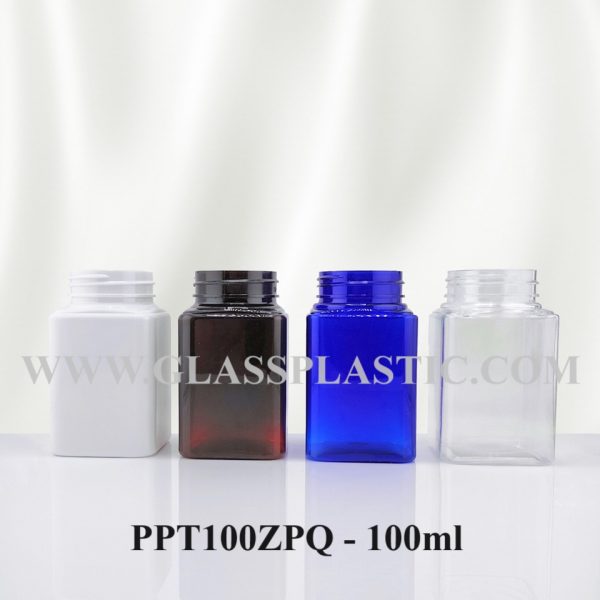 Square Tablet PET Bottle - 100ml (ZPQ Series) - Image 3