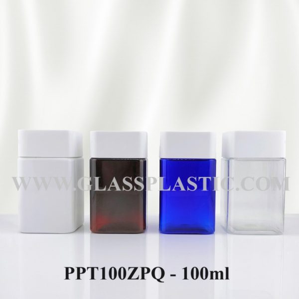 Square Tablet PET Bottle - 100ml (ZPQ Series)