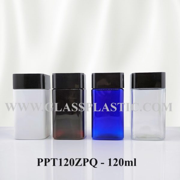 Square Tablet PET Bottle - 120ml (ZPQ Series) - Image 2