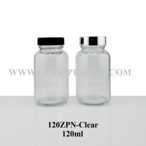 120ml Clear Tablet Glass Bottle