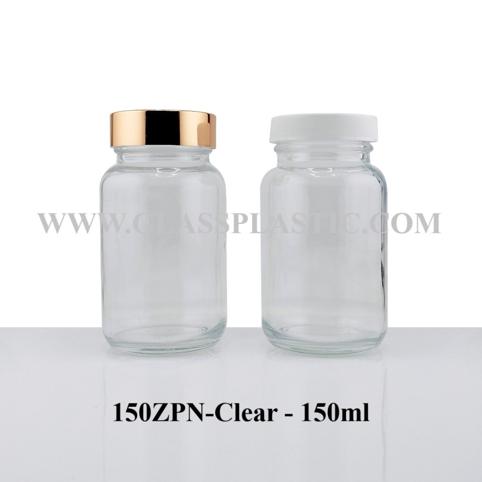 150ml Clear Tablet Glass Bottle