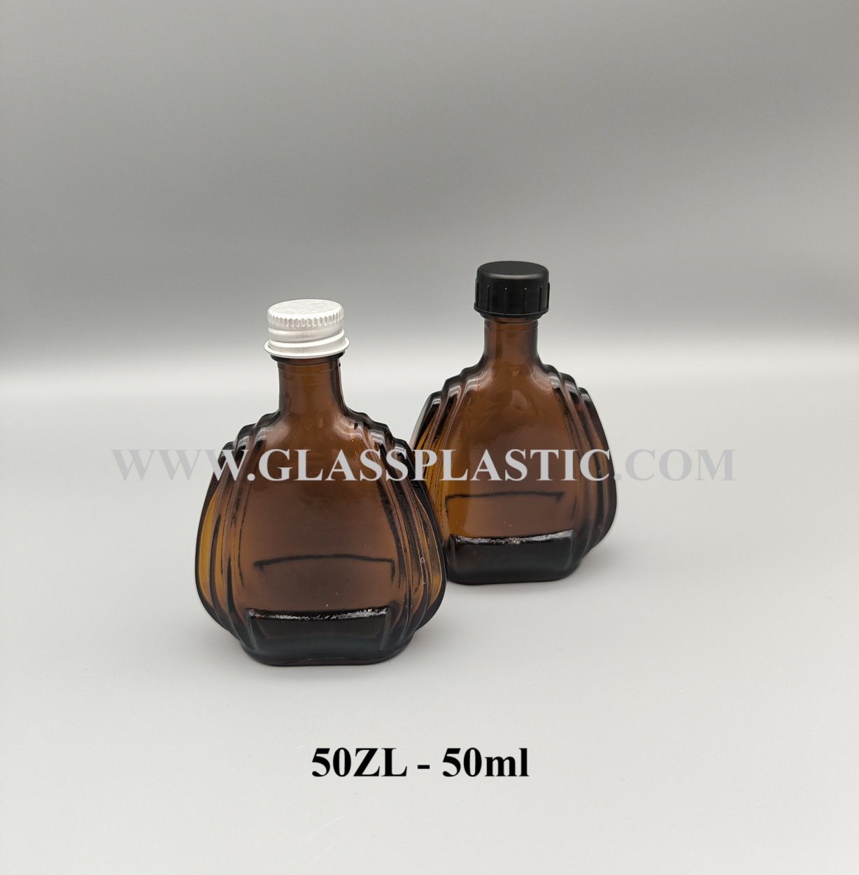 Amber Syrups Glass Bottle – 50ml (XO shape)