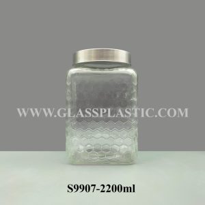 Storage Square Glass Jar - 2200ml
