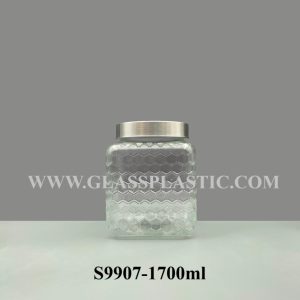 Storage Square Glass Jar - 1700ml