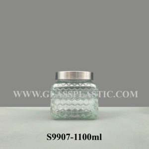 Storage Square Glass Jar - 1100ml