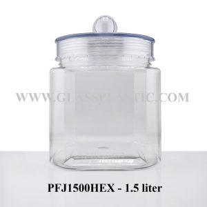 Hexagon PET Jar - 1.5 liter