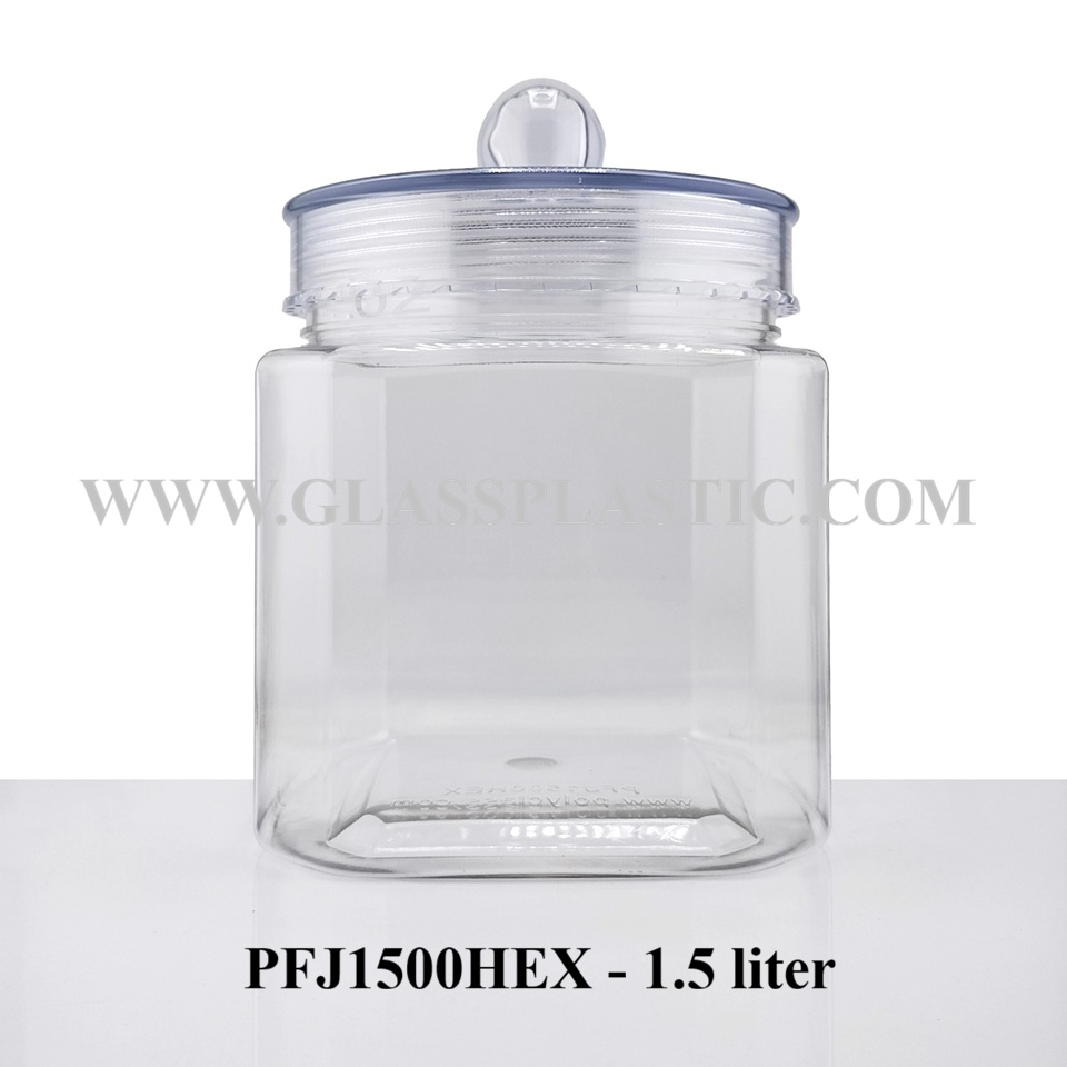 Hexagon PET Jar – 1.5 liter