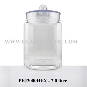 Hexagon PET Jar - 2.0 liter