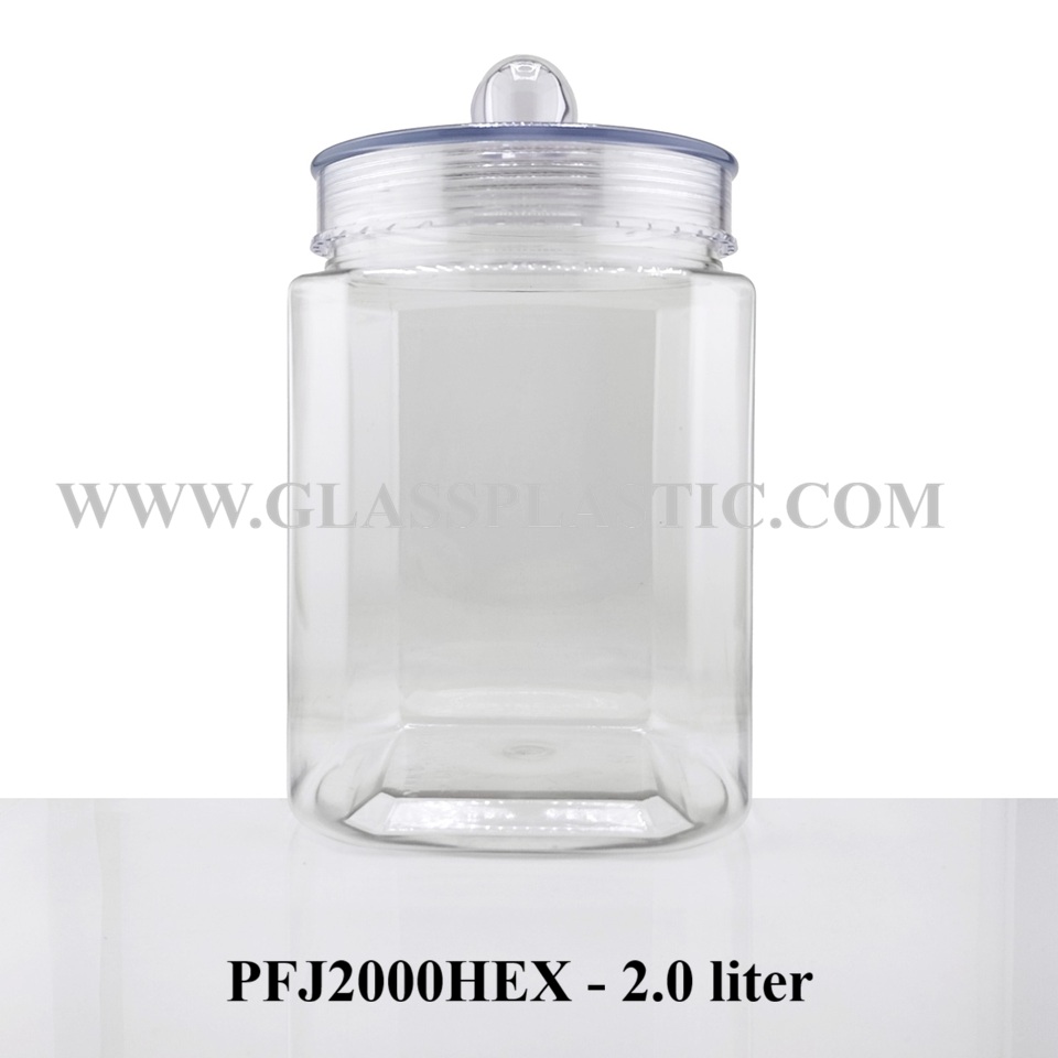 Hexagon PET Jar – 2.0 liter