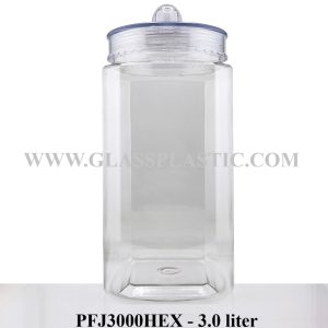 Hexagon PET Jar - 3.0 Liter