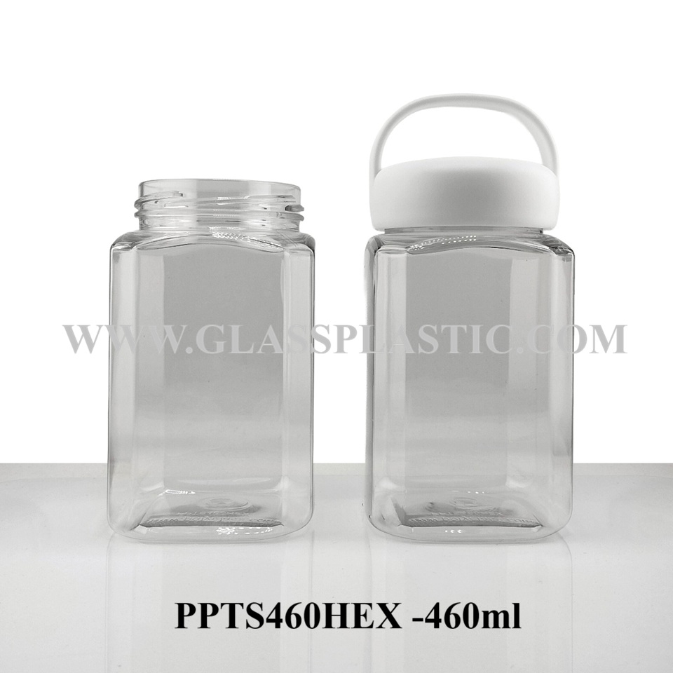 460ml Hexagon PET Jar