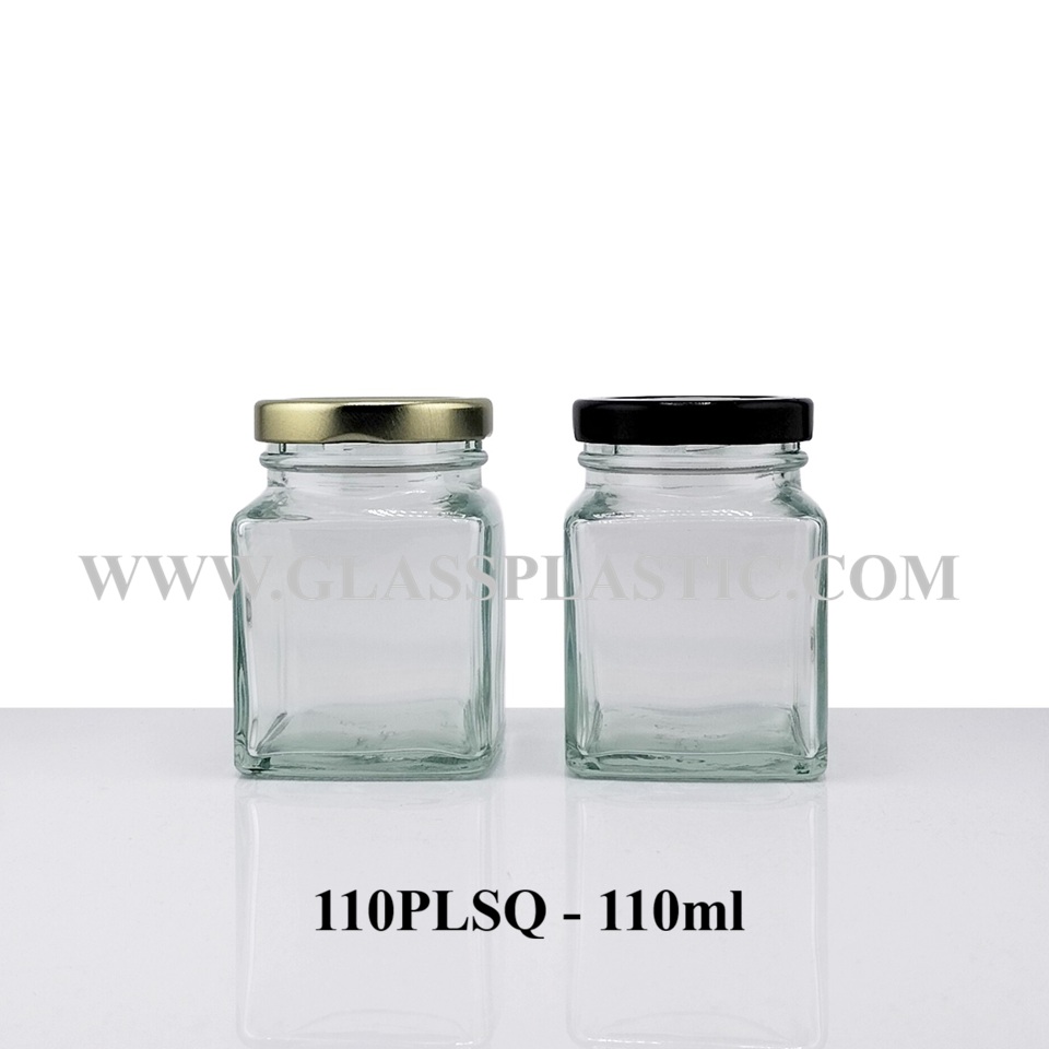 110ml Square Glass Jar