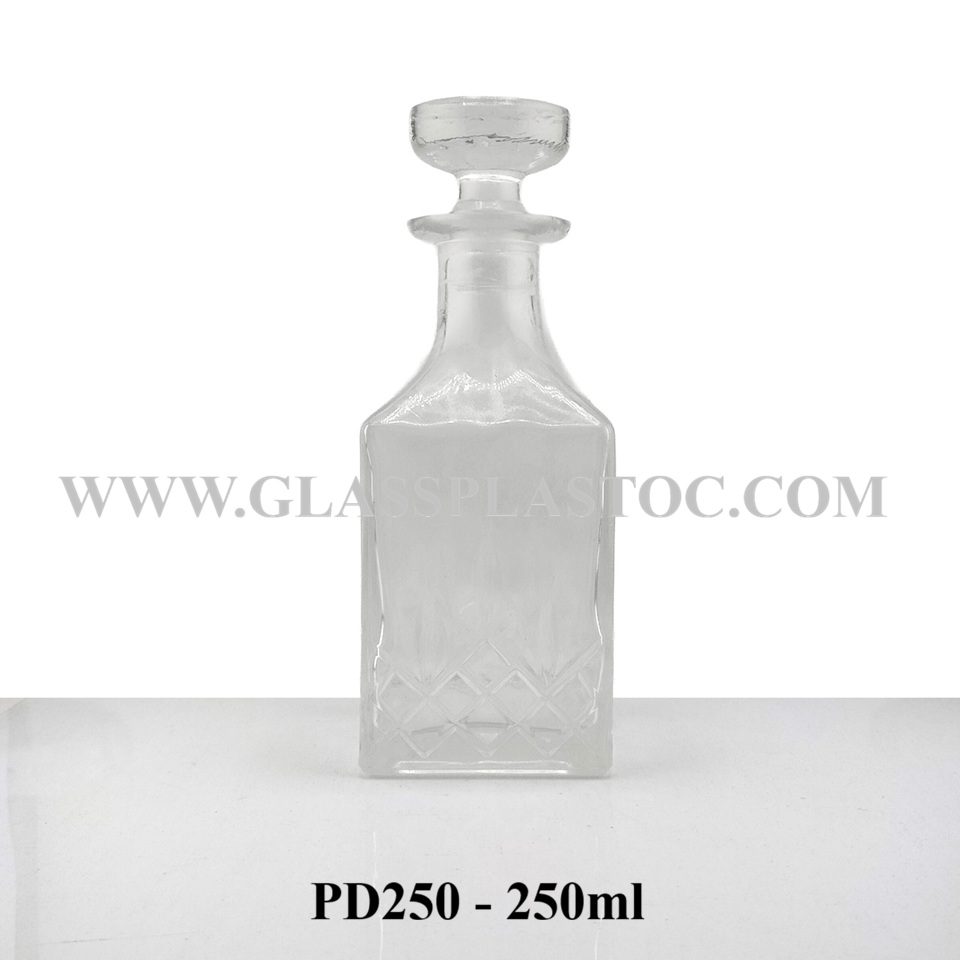 250ml Square Liquid Glass Bottle
