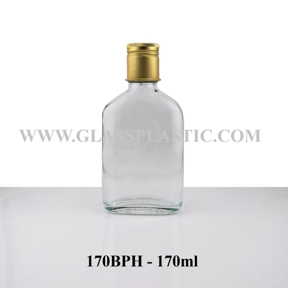 170ml Flat Glass Bottle